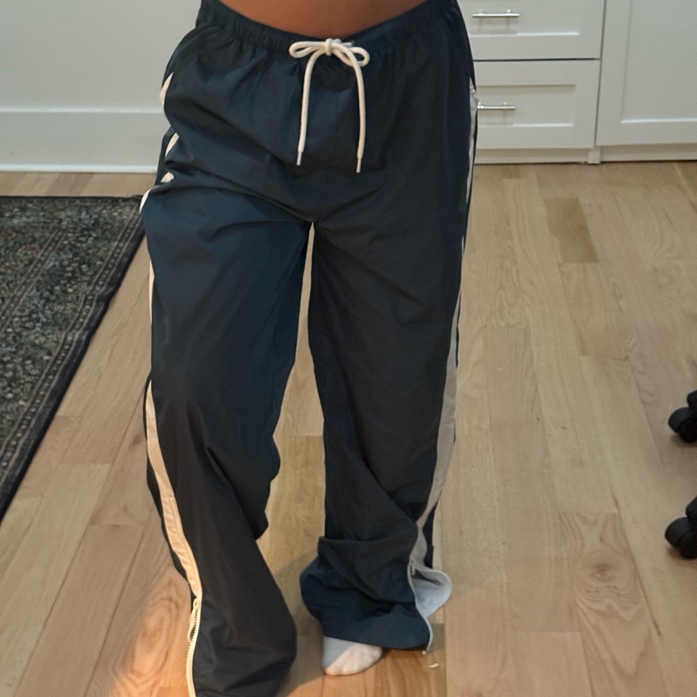 PacSun Green and White Parachute Pants